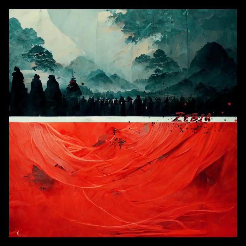 red sky forest