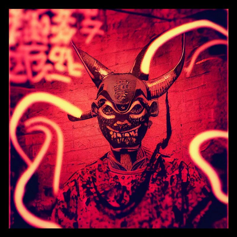 Japan Mask Hannya Demon Judo Fight Warrior Devil