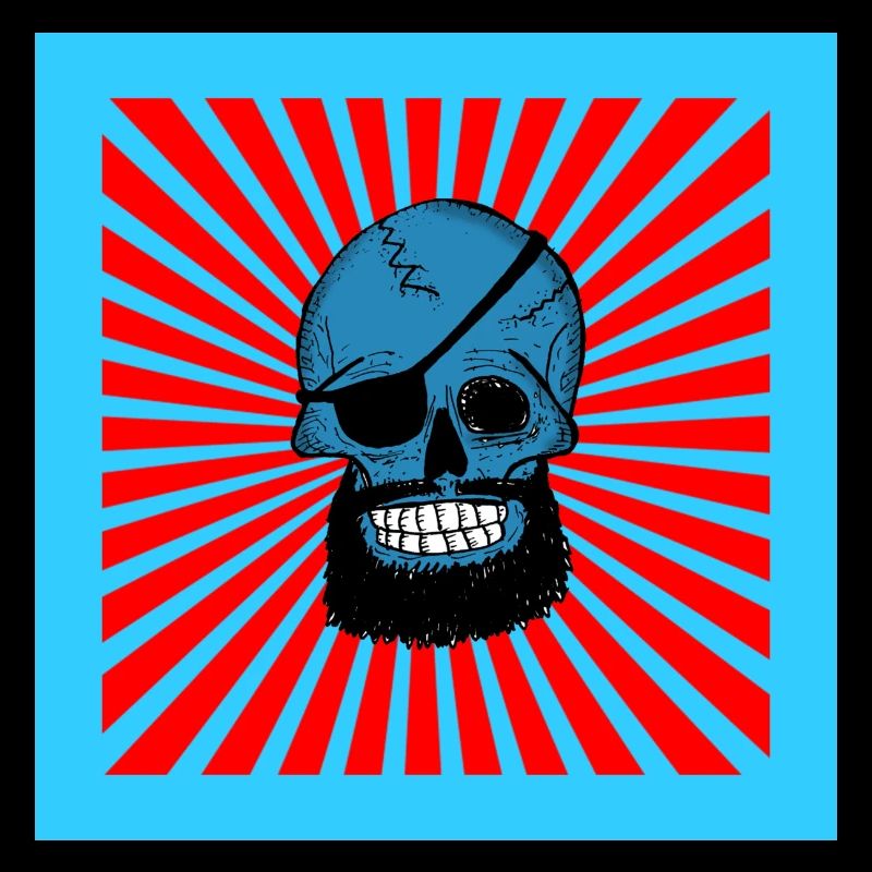 Crâne Bleu de Pirate