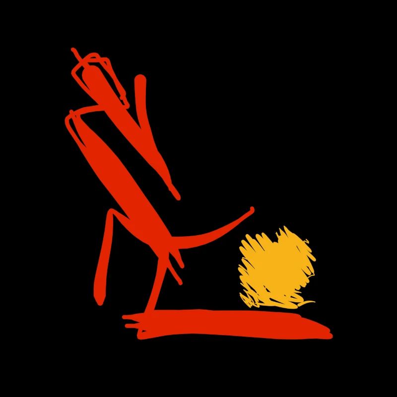 Art abstrait jaune rouge