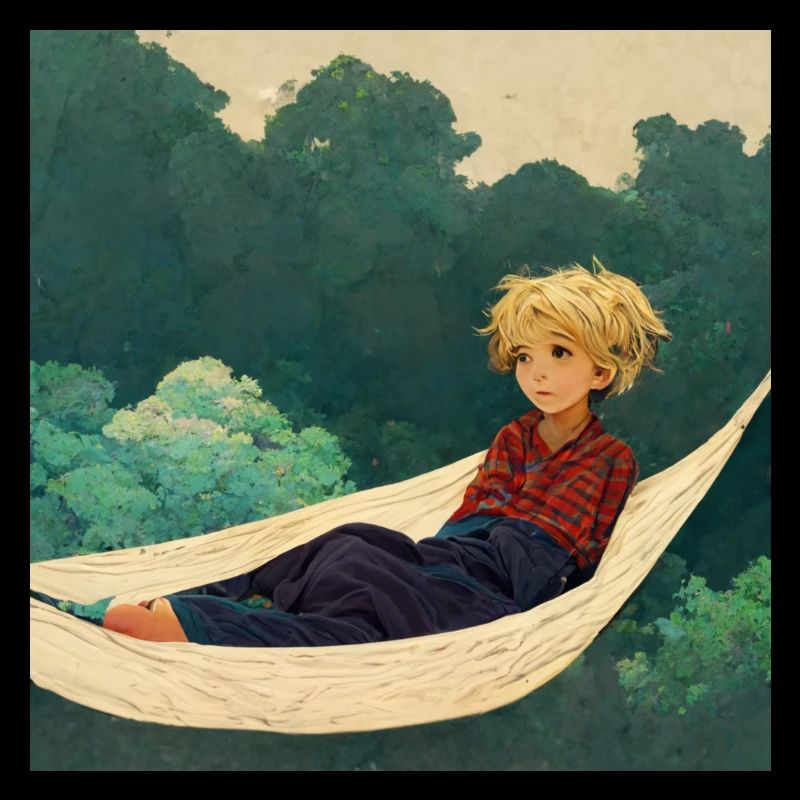 Boy in a hammock