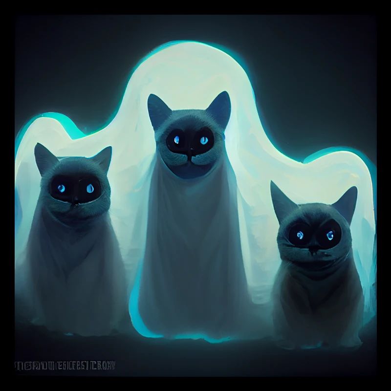 Three mysterious cats