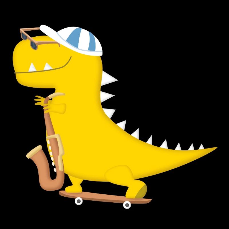 Dinosaure swagg Jaune saxophone style cool