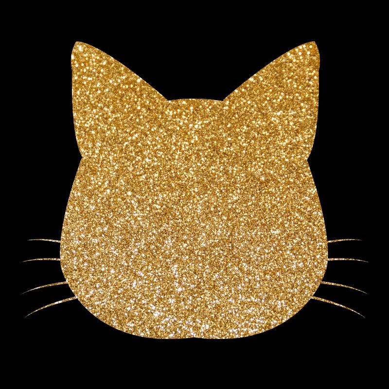 Or avec tête de chat scintillante