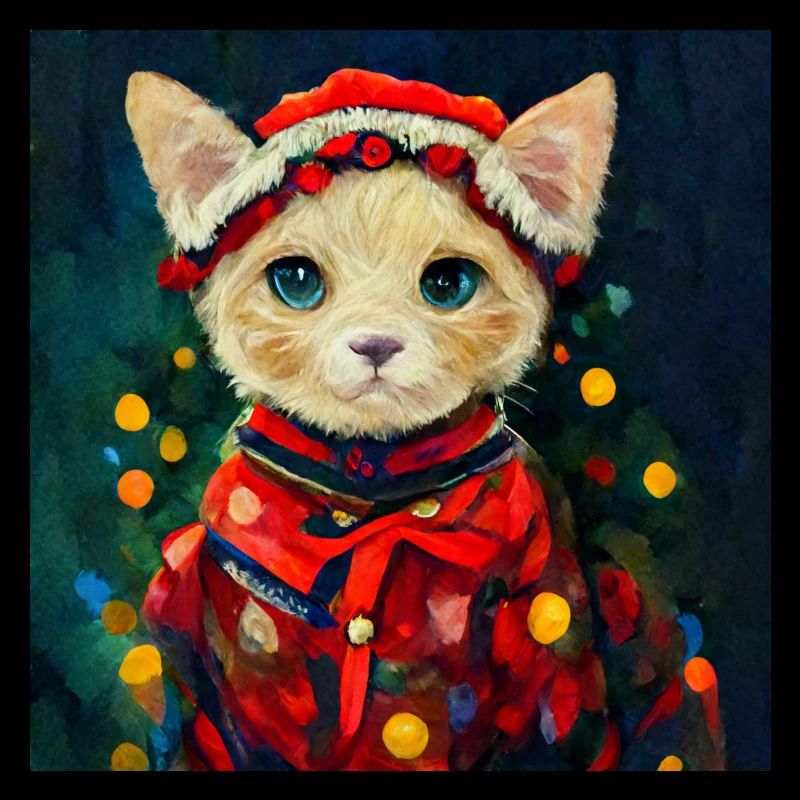 Süßes Weihnachtskätzchen