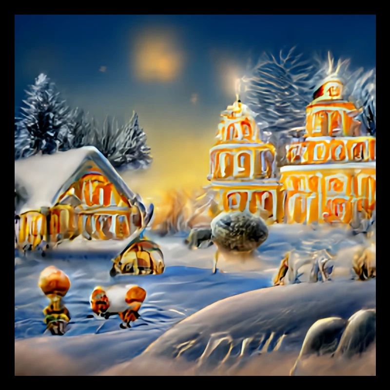 Verschneites Weihnachtsdorf