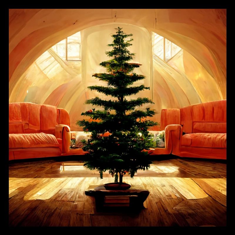 Weihnachtsbaum in einem großen Wohnzimmer