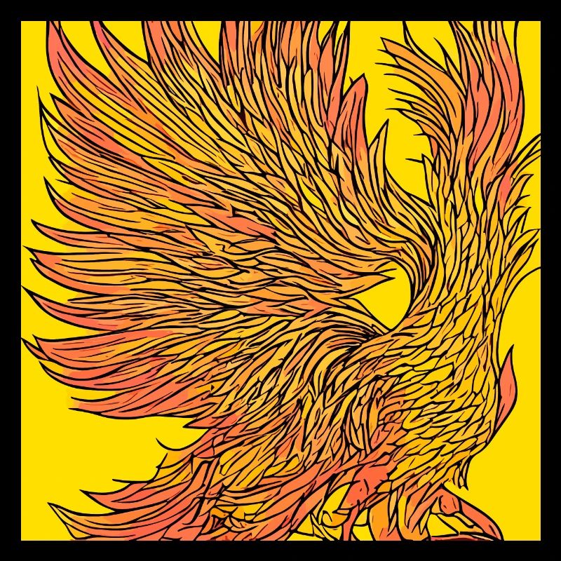 Illustration of a phoenix, vector style