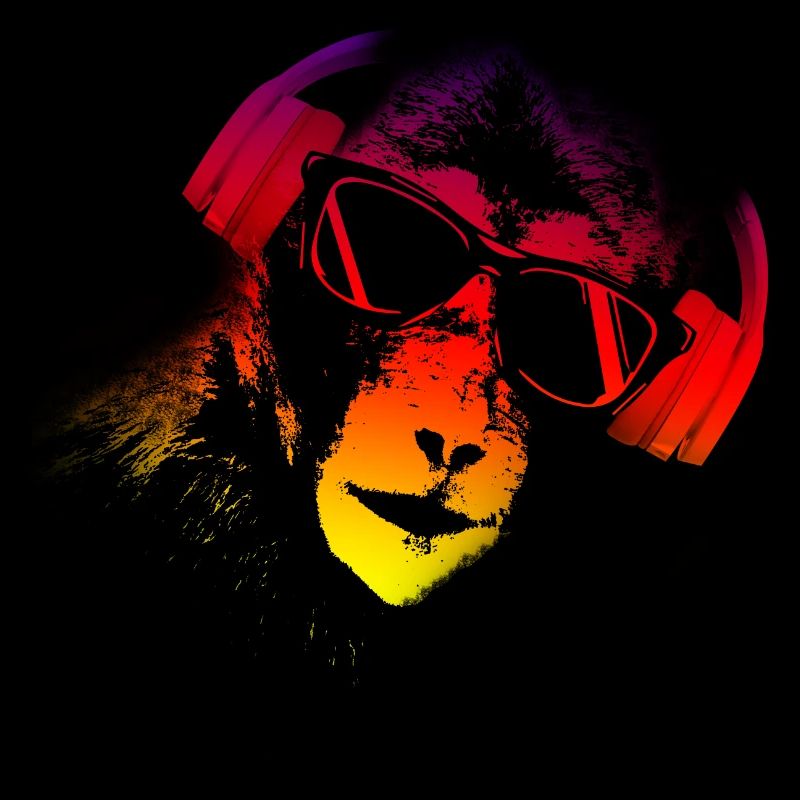 Monkey DJ mit Kopfhörer und Sonnenbrille Geschenki