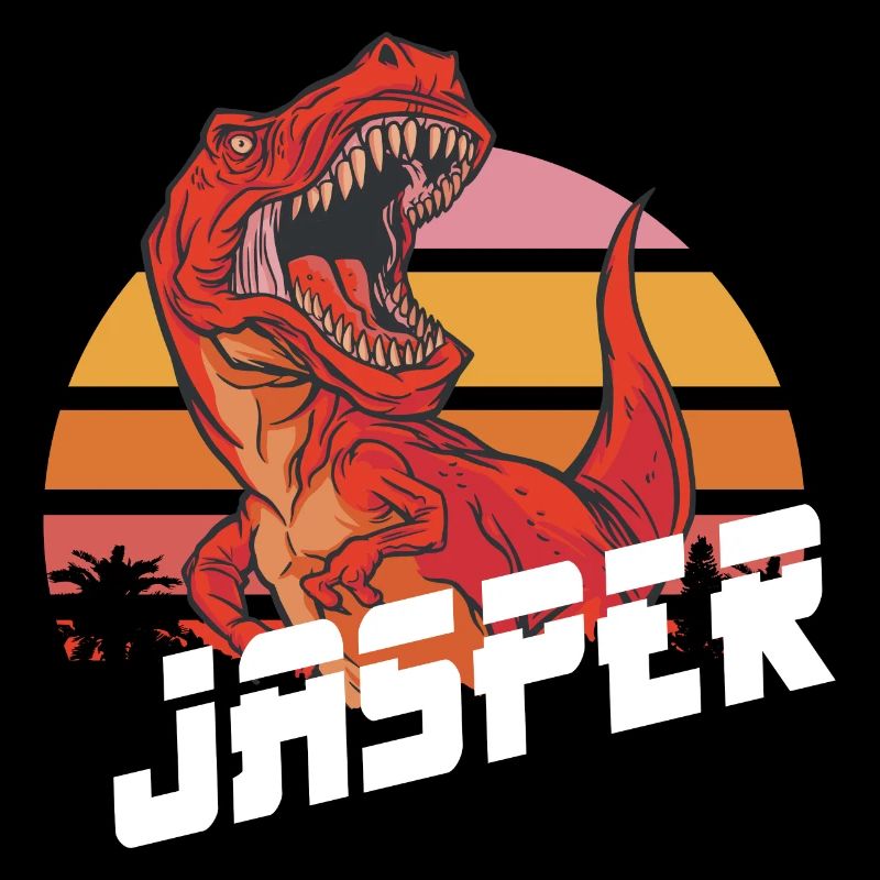 JASPER - Beautiful boy name with T-REX Dino