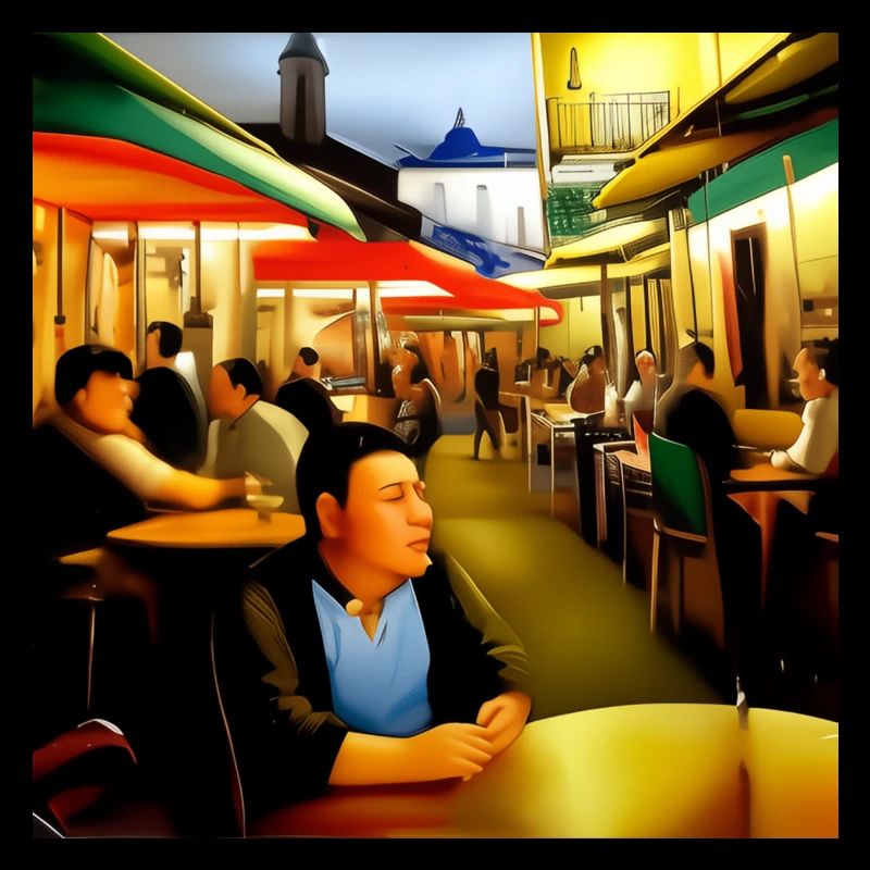 Peinture de café de Hong Kong