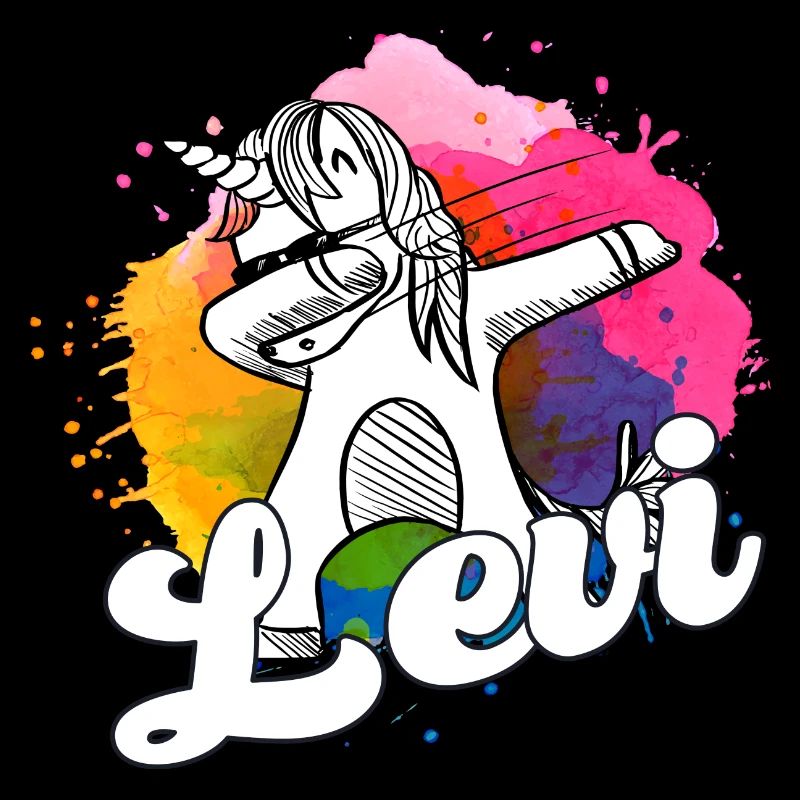 LEVI - Beau nom de garçon avec licorne cool