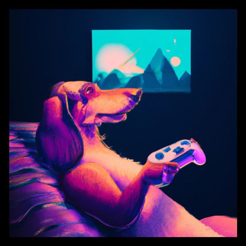 Dackel Synthwave Gaming