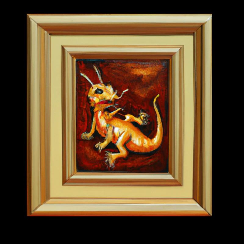 Ölgemälde eines Drachen