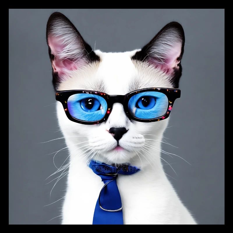 Süße Katze Tom mit Brille