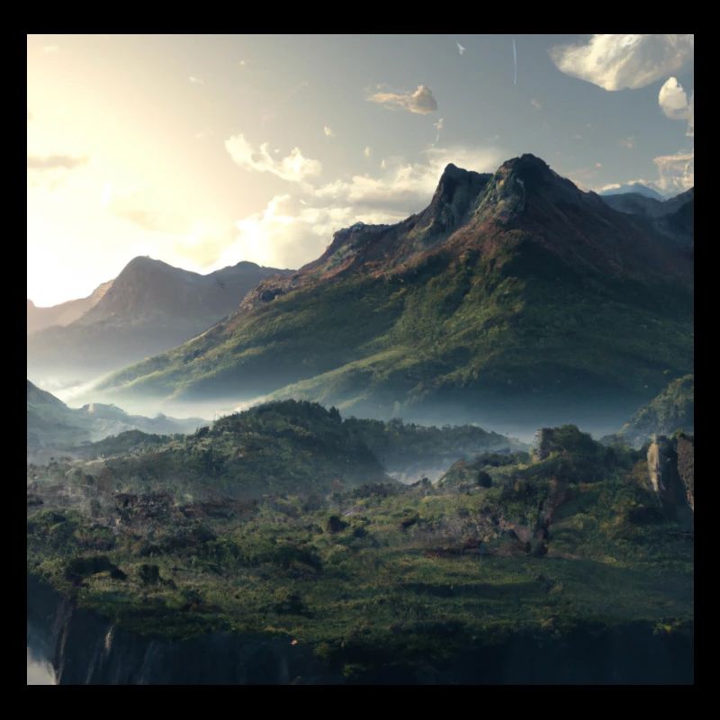 Beau paysage de montagne dans le brouillard