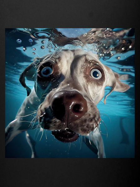 Dog underwater