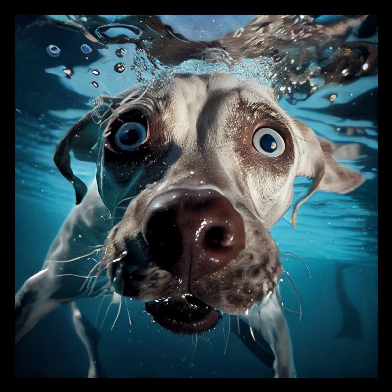 Chien sous l'eau