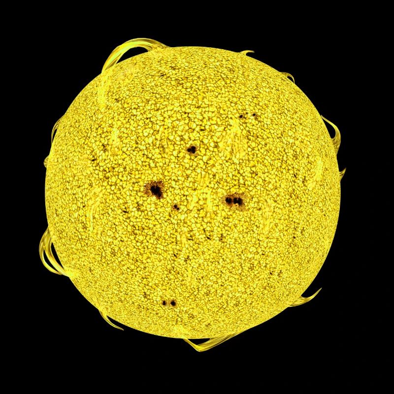 Explorez 3D Yellow Sun Flares Spots Cool Experience