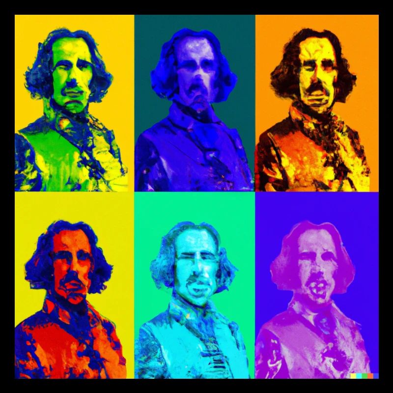 king Charles in Warhol style