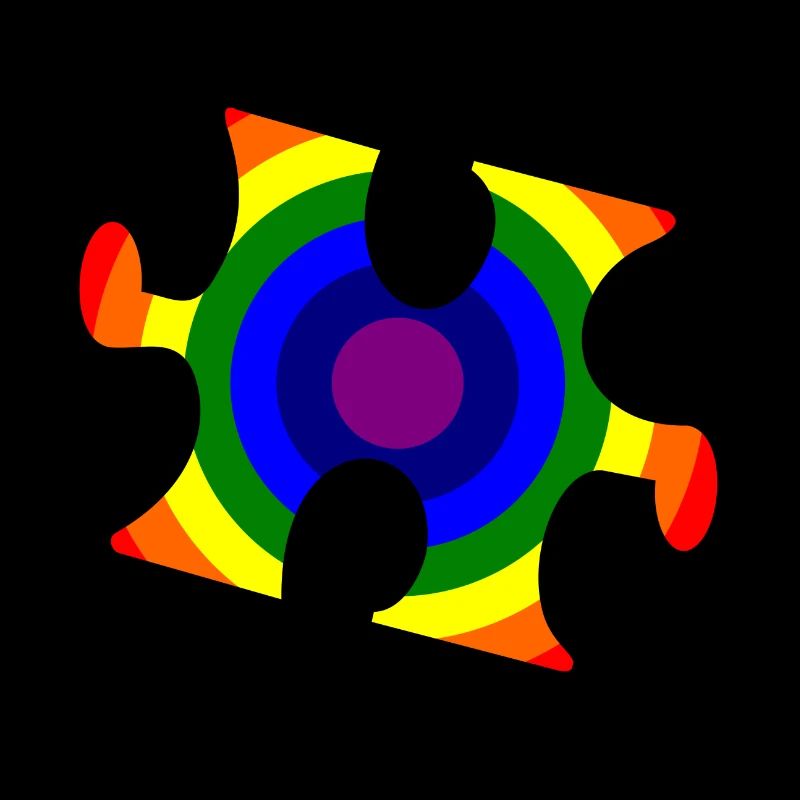 Rainbow puzzle piece