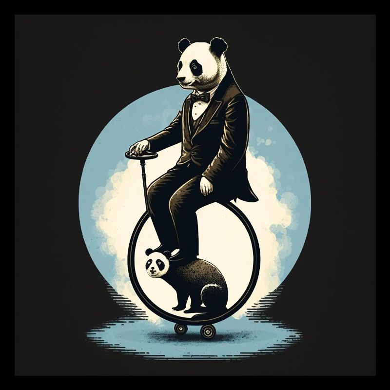 Elegant Panda on a unicycle d