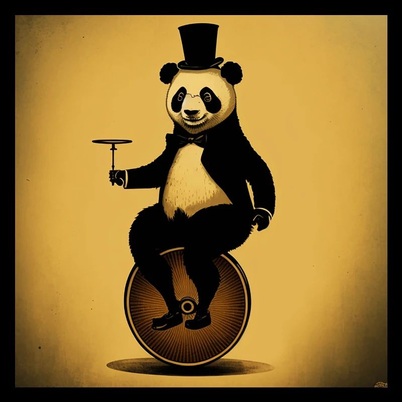 Eleganter Panda auf dem Einrad e