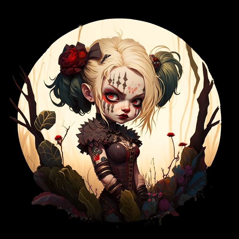 Fille démoniaque avec tatouage