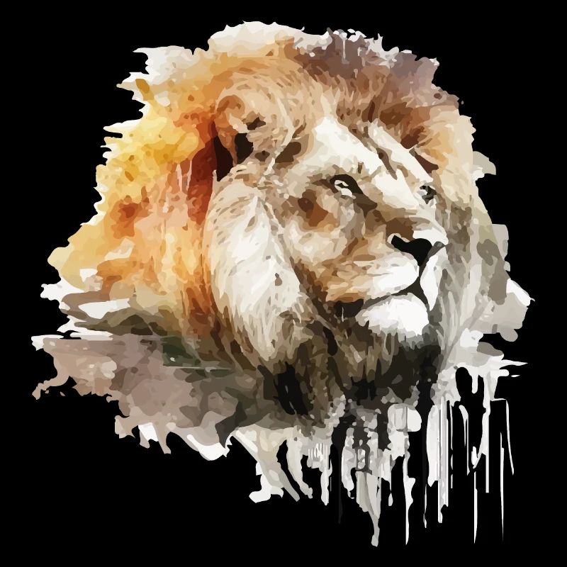 löwe Wasserfarben Farbspritzer Kunst