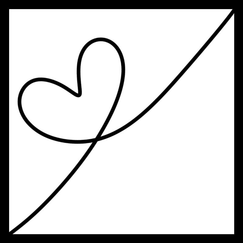 Heart Black on White