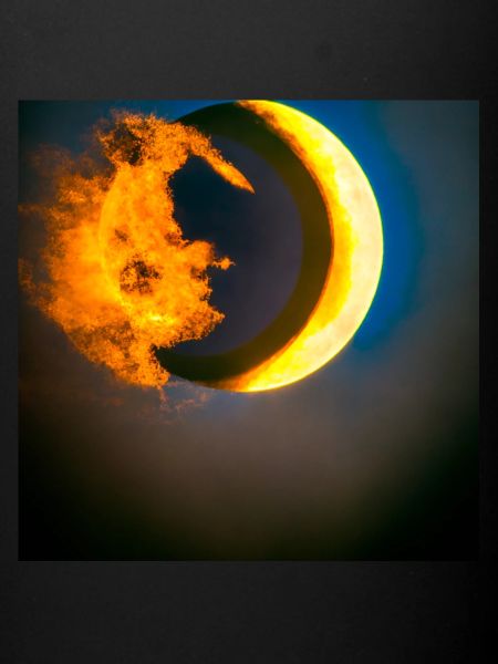 eclipse abstract fire moon
