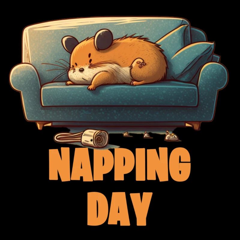 napping day hamster auf der couch - napping day