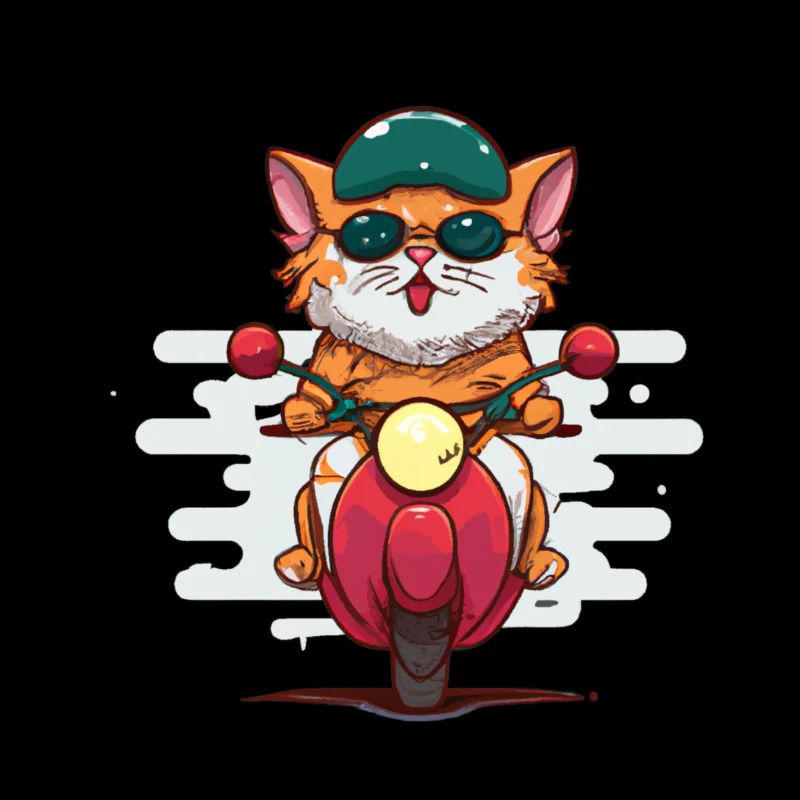 Katze auf Motorrad