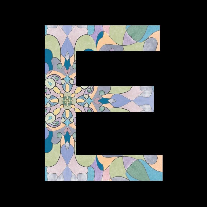Letter E in mandala