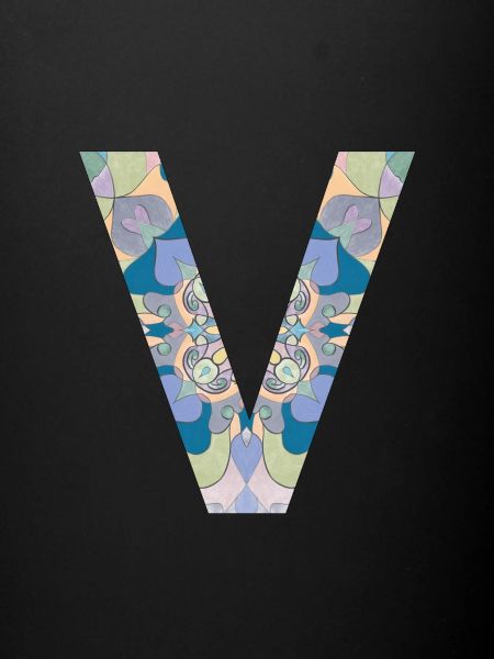 Lettre V en mandala