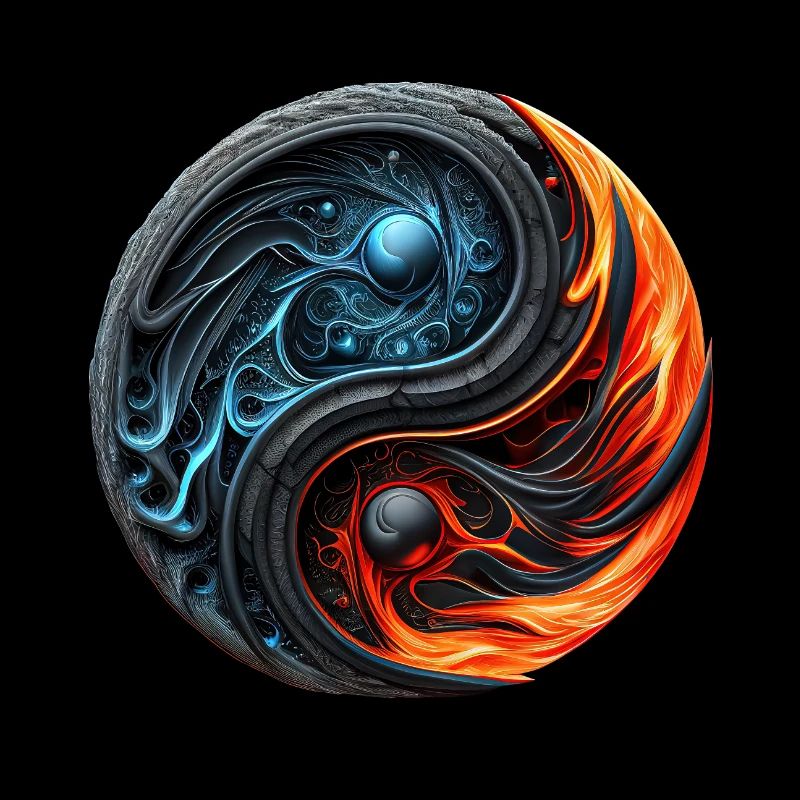 Ying Yang Feuer und Eis