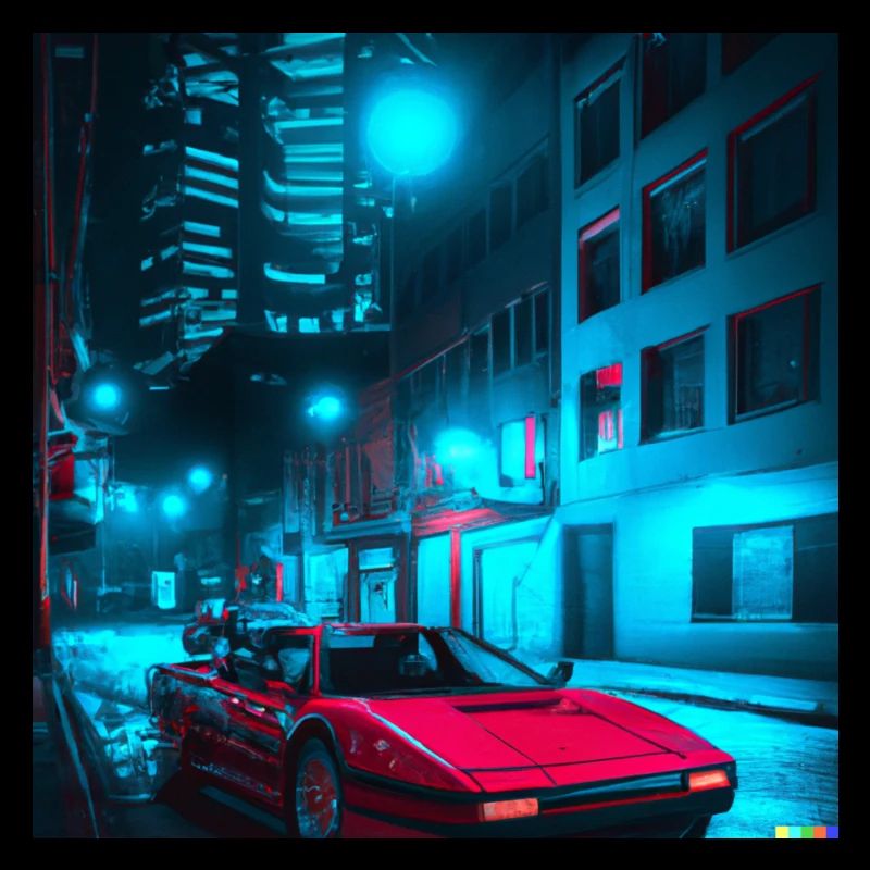 Synthwave Car dans Dark City