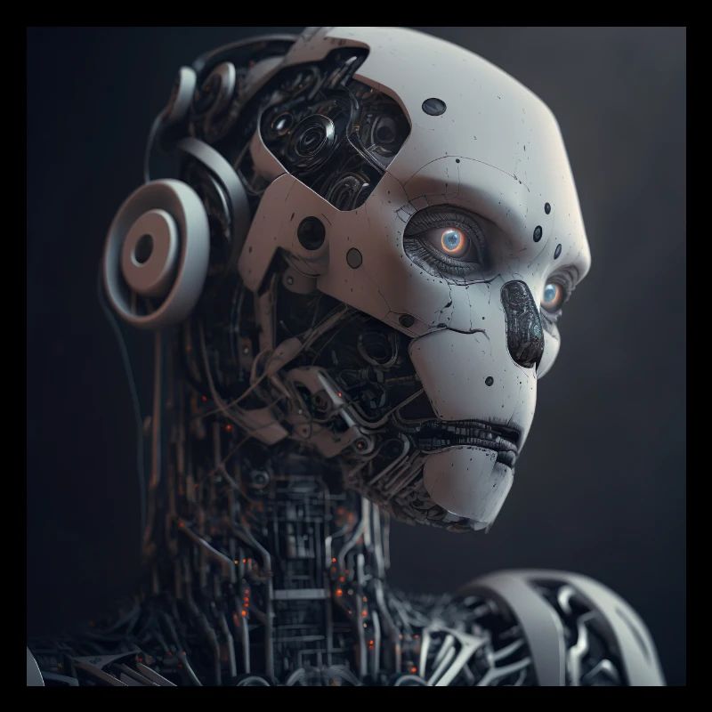 Blauäugiger Cyborg-Roboter