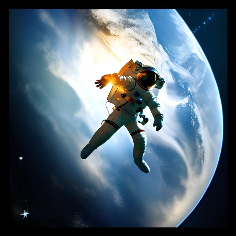 Astronaut Schwebt durch das Weltall