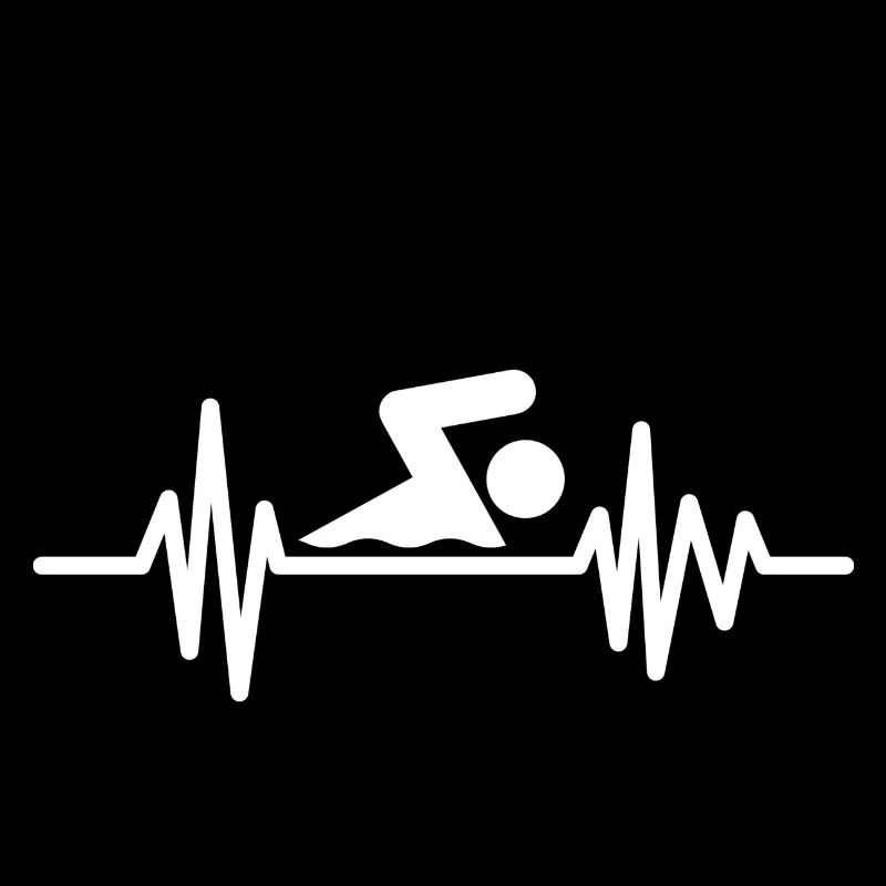 Battement de cœur du nageur - Design de natation cool
