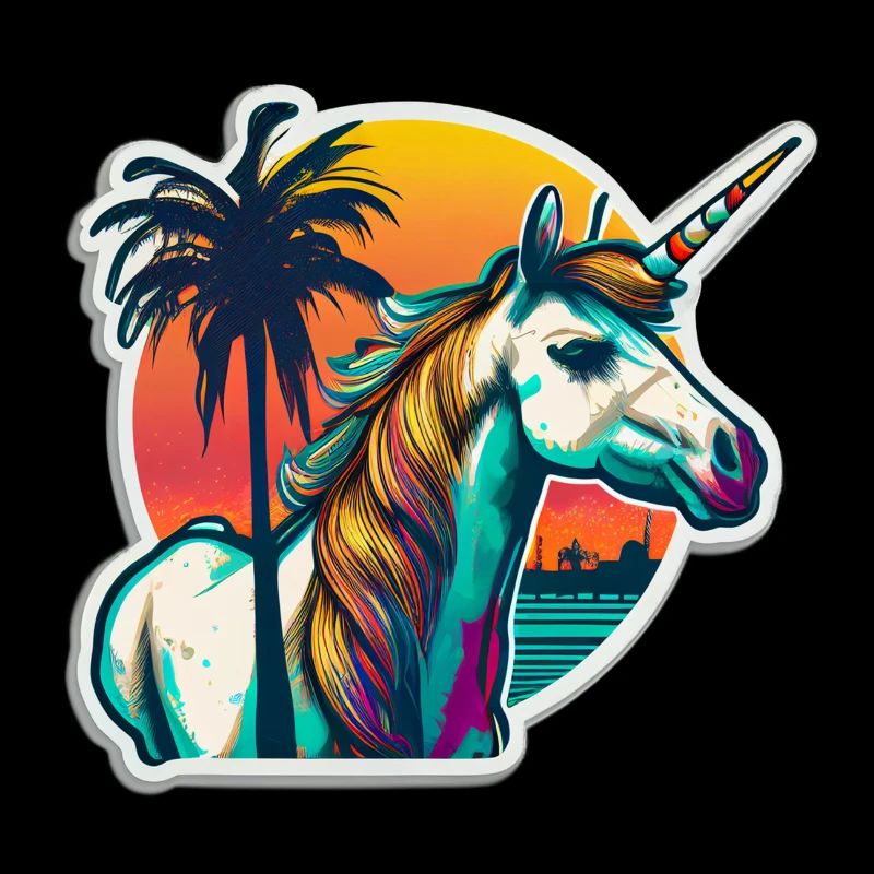 Licorne hipster arc-en-ciel avec lunettes de soleil