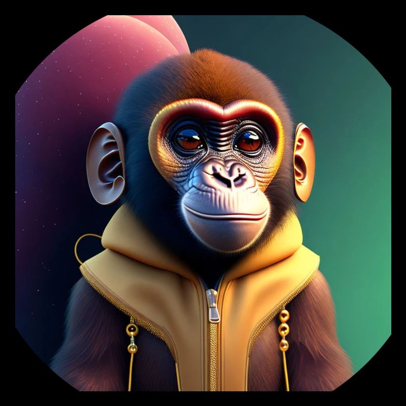 Cute monkey with jacket