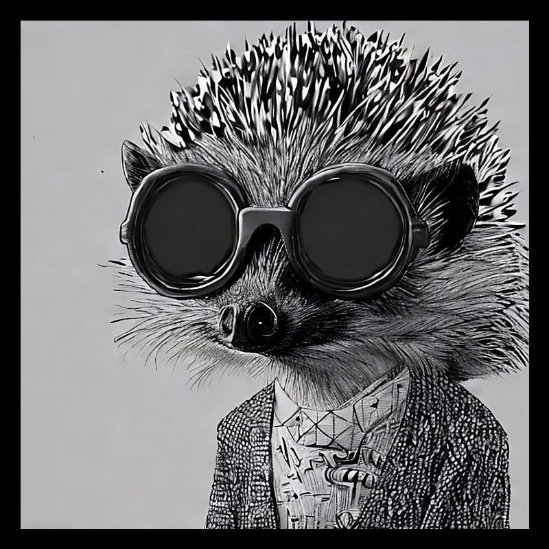 Cool hedgehog with sunglasses
