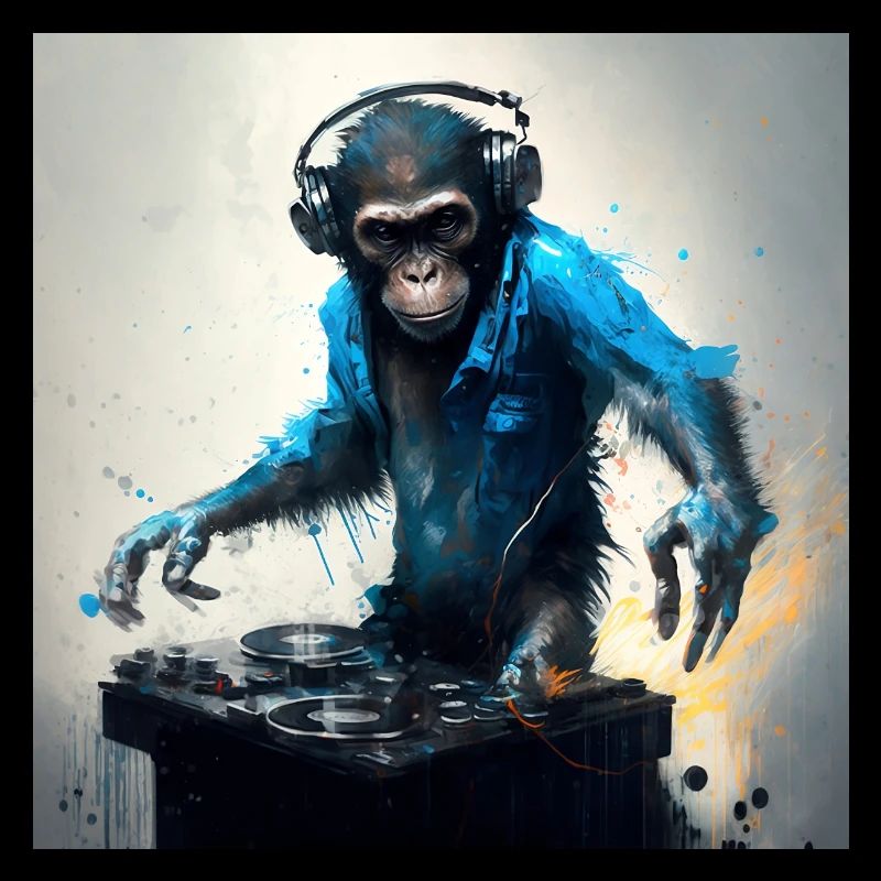 ein Affe, der DJ ist