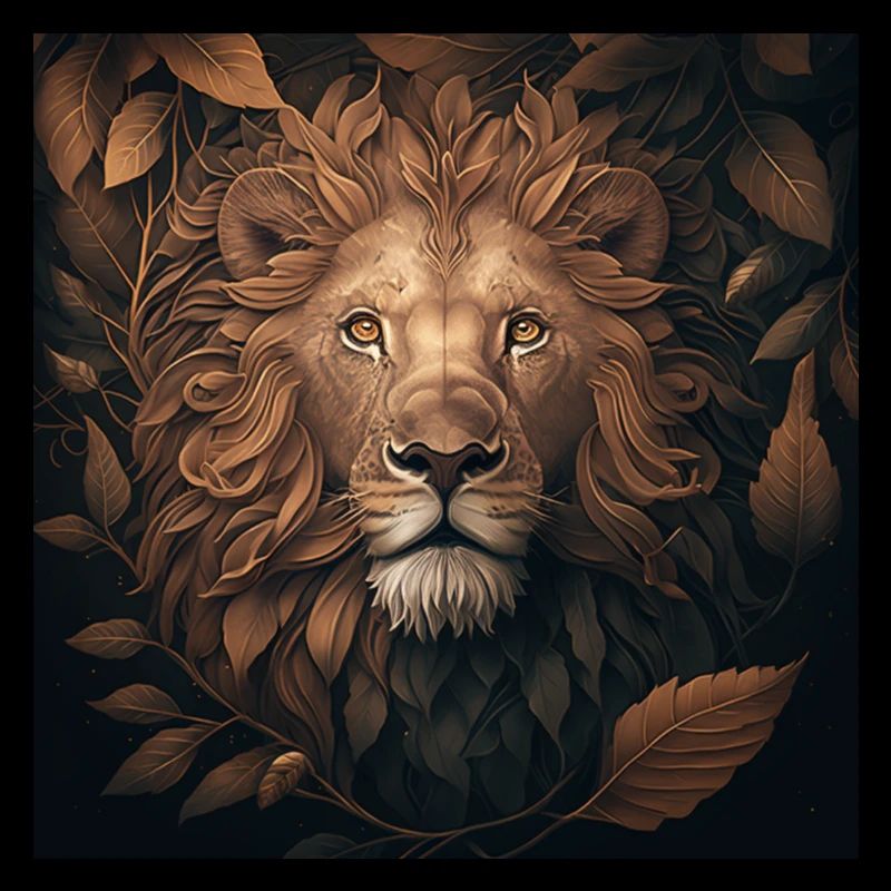 Roi lion feuilles