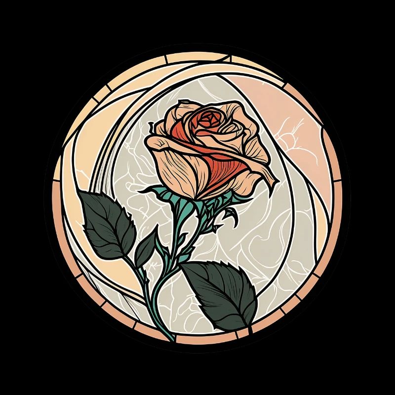 Rose façon vitrail