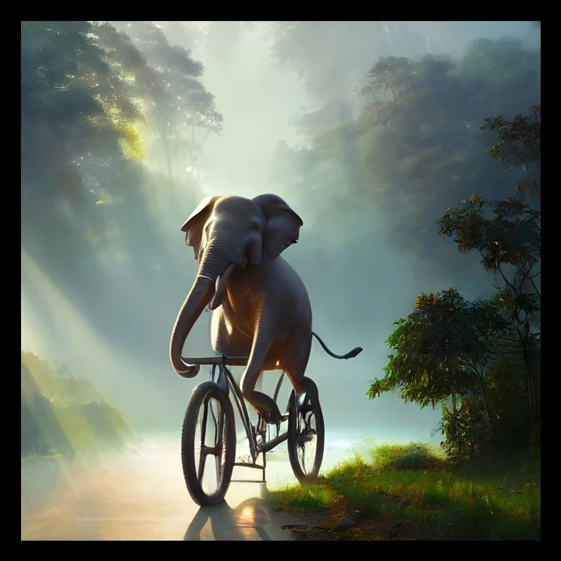 Elefant auf Fahrrad