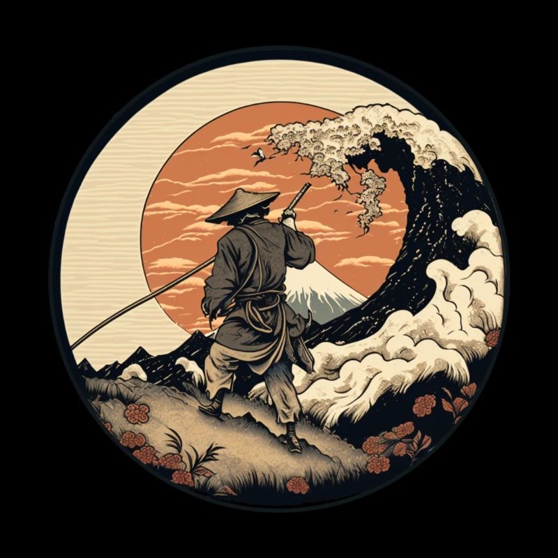 No 10 : Japanese Art Samurai Fighter Ukiyo_e Style