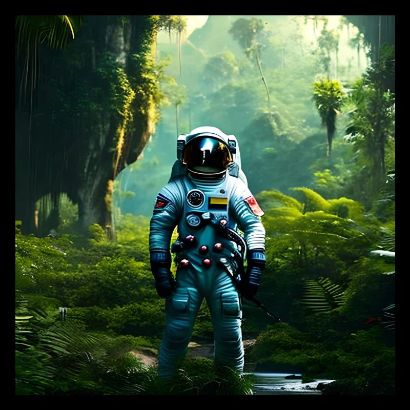 Astronaute dans la jungle