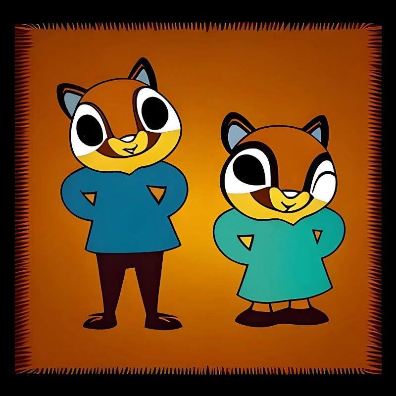 Deux tamias joyeux